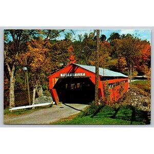 Postcard Vermont Taftsville Old Covered Bridge Route 4 Vintage c1960s Unposted